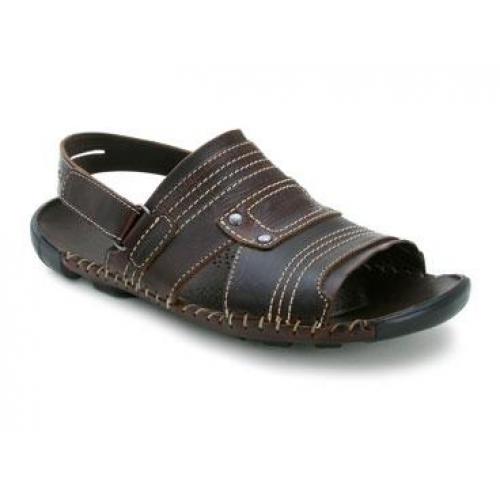 Bacco Bucci "Pelley" Brown Genuine Soft Italian Calfskin Sandals